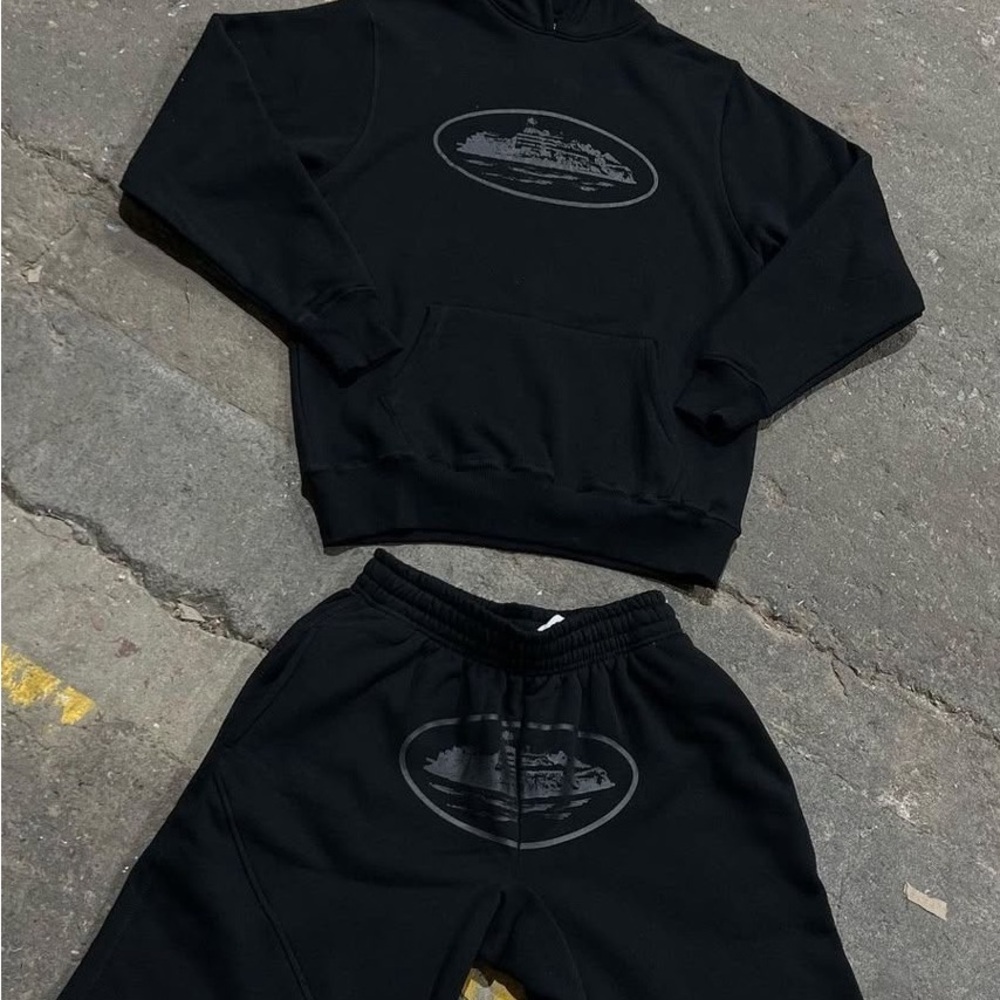 Black Hoodie and Sweatpants Set